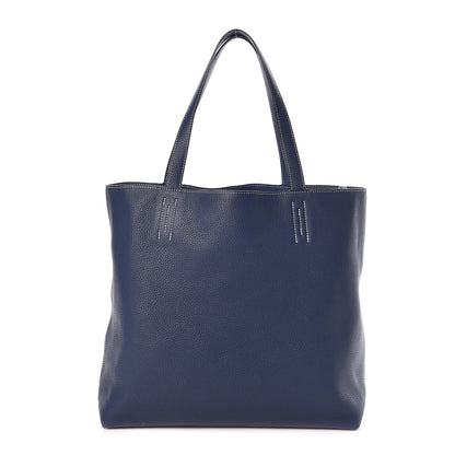 Hermes Taurillon Clemence Sikkim Double Sens 36 Reversible Tote Bleu Saphir 1 of 9