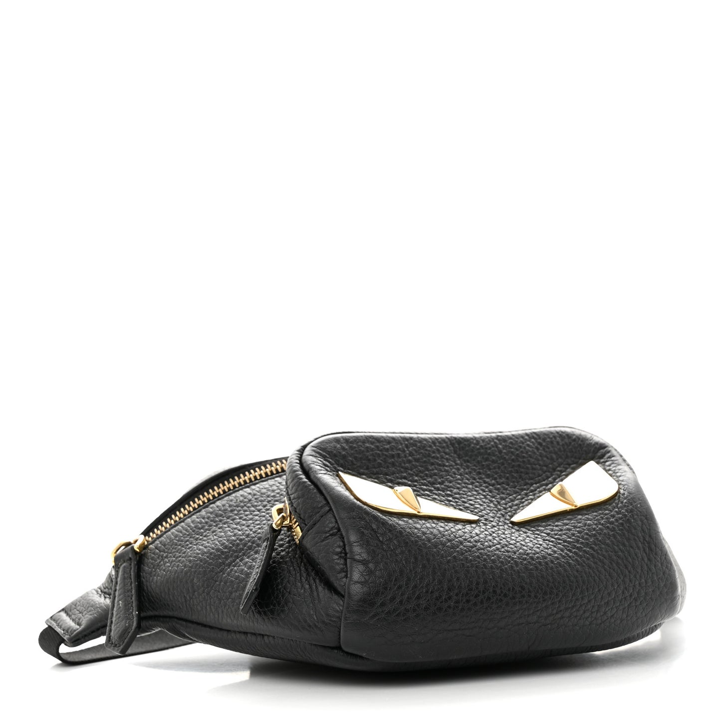 Cuoio Romano Metal Bug Eyes Pocket Belt Bag Black