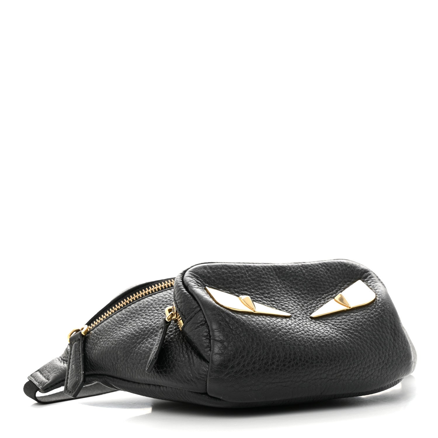 Fendi Cuoio Romano Metal Bug Eyes Pocket Belt Bag Black 4 of 14