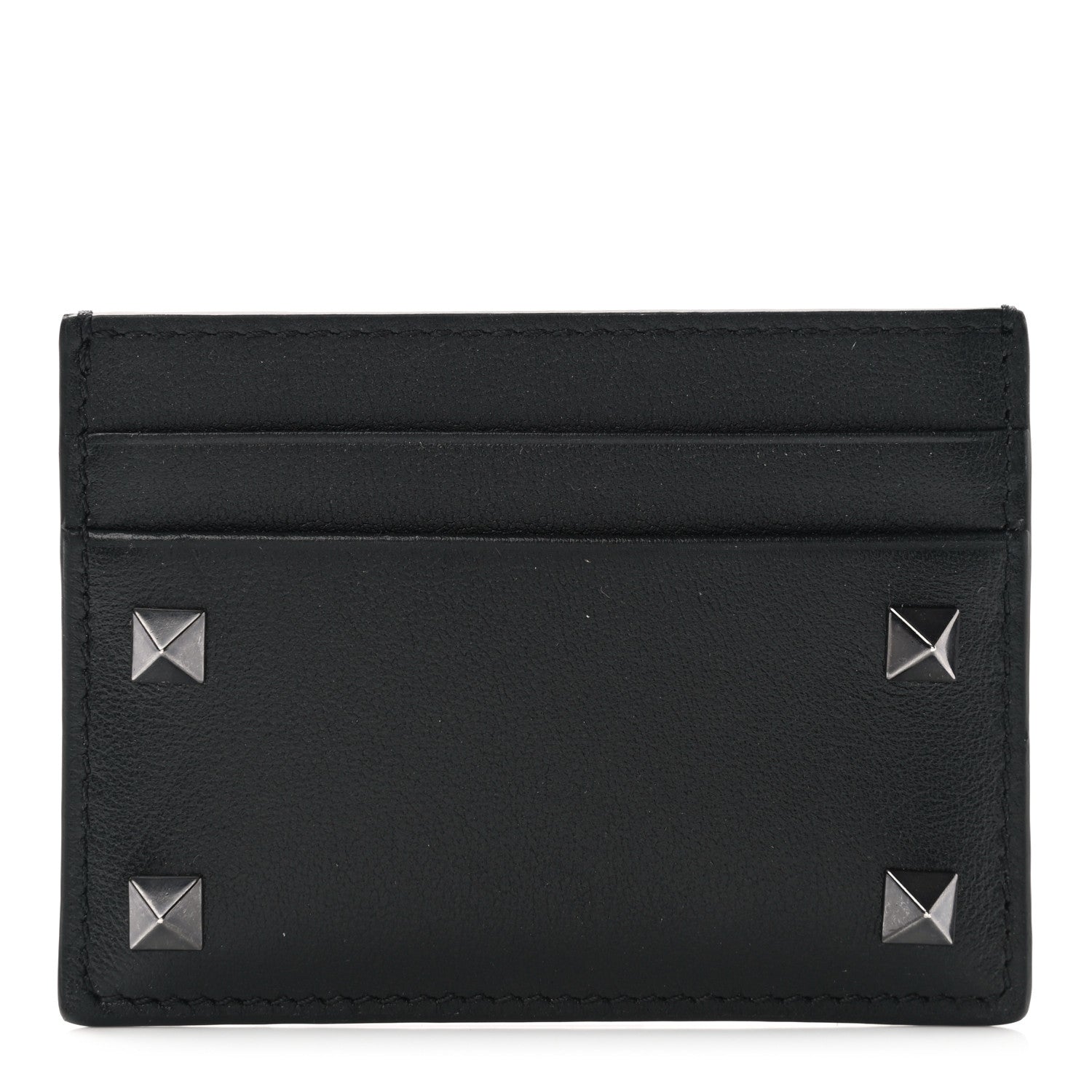 Valentino Garavani Vitello Rockstud Card Holder Black 1 of 6