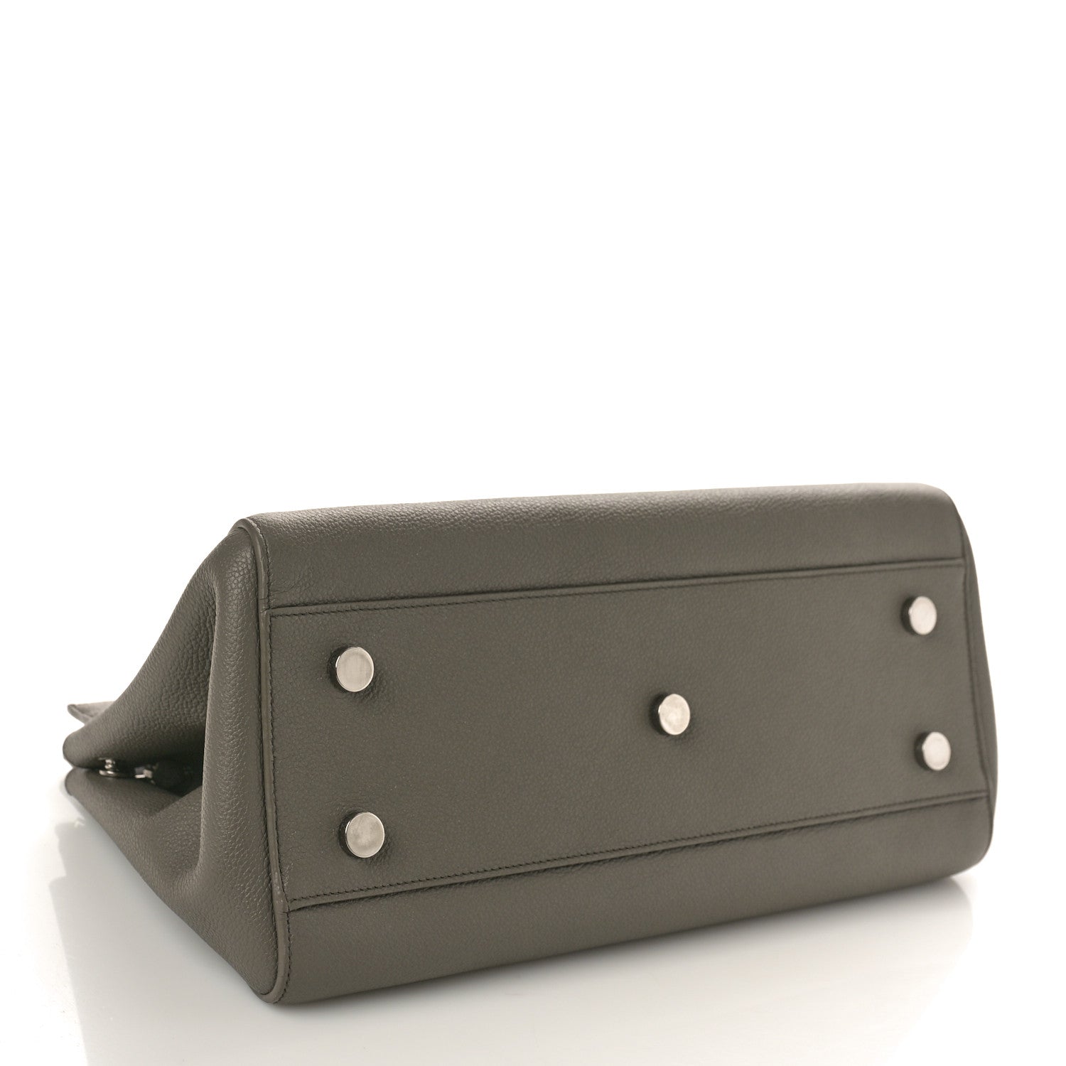 Saint Laurent Grained Calfskin Small Cabas Rive Gauche Fog 4 of 13