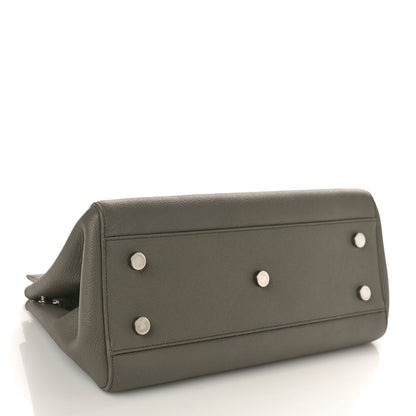 Saint Laurent Grained Calfskin Small Cabas Rive Gauche Fog 4 of 13