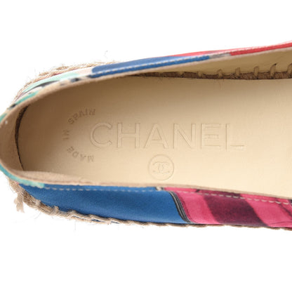 Chanel Crepe Patent CC Espadrilles 37 Multicolor Black 6 of 11