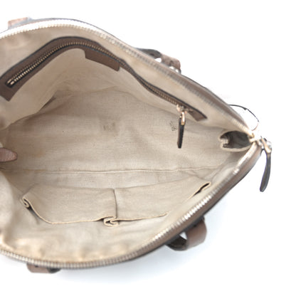 Gucci GG Supreme Monogram Margaux Calfskin Small Nice Top Handle Dome Bag Beige Ebony Acero 5 of 11