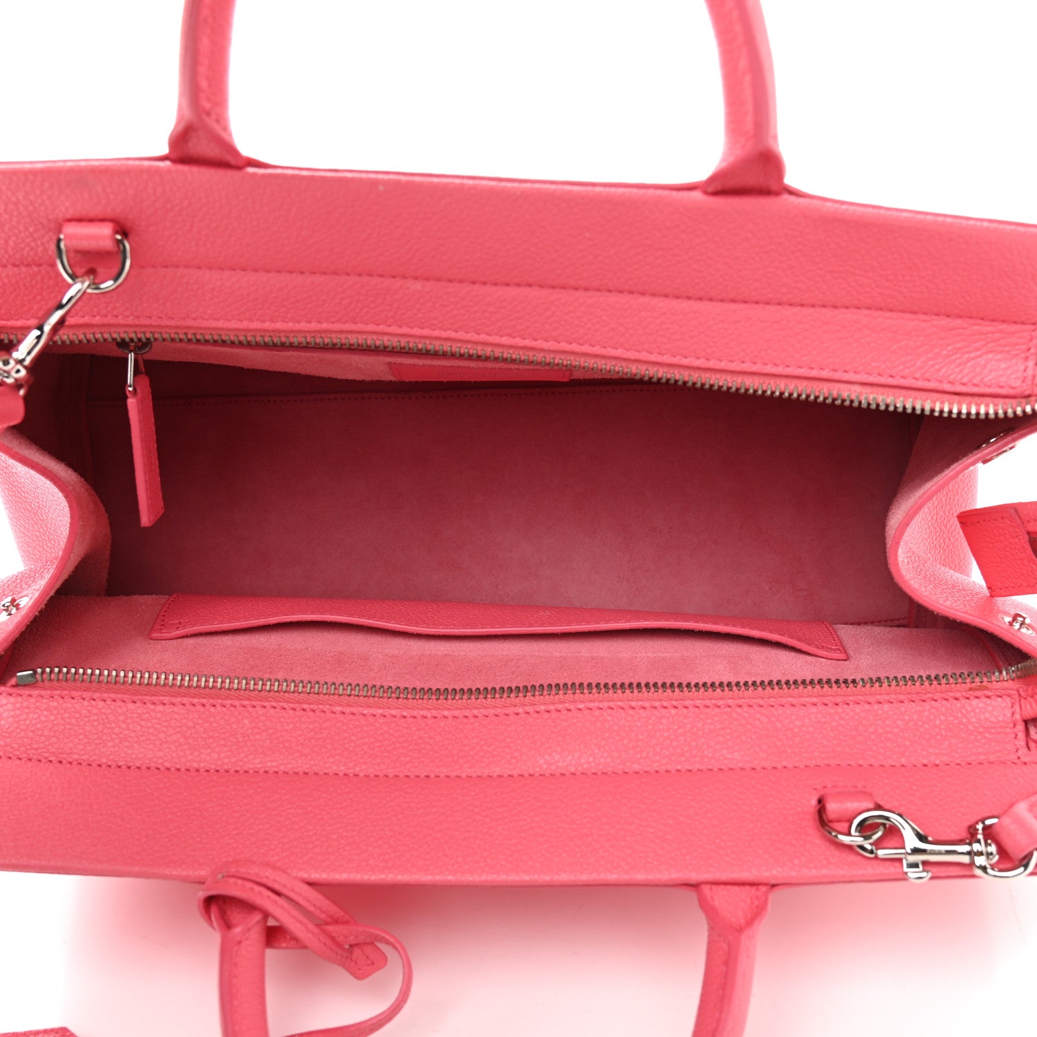 Saint Laurent Grained Calfskin Small Cabas Rive Gauche Rose Clair 5 of 9