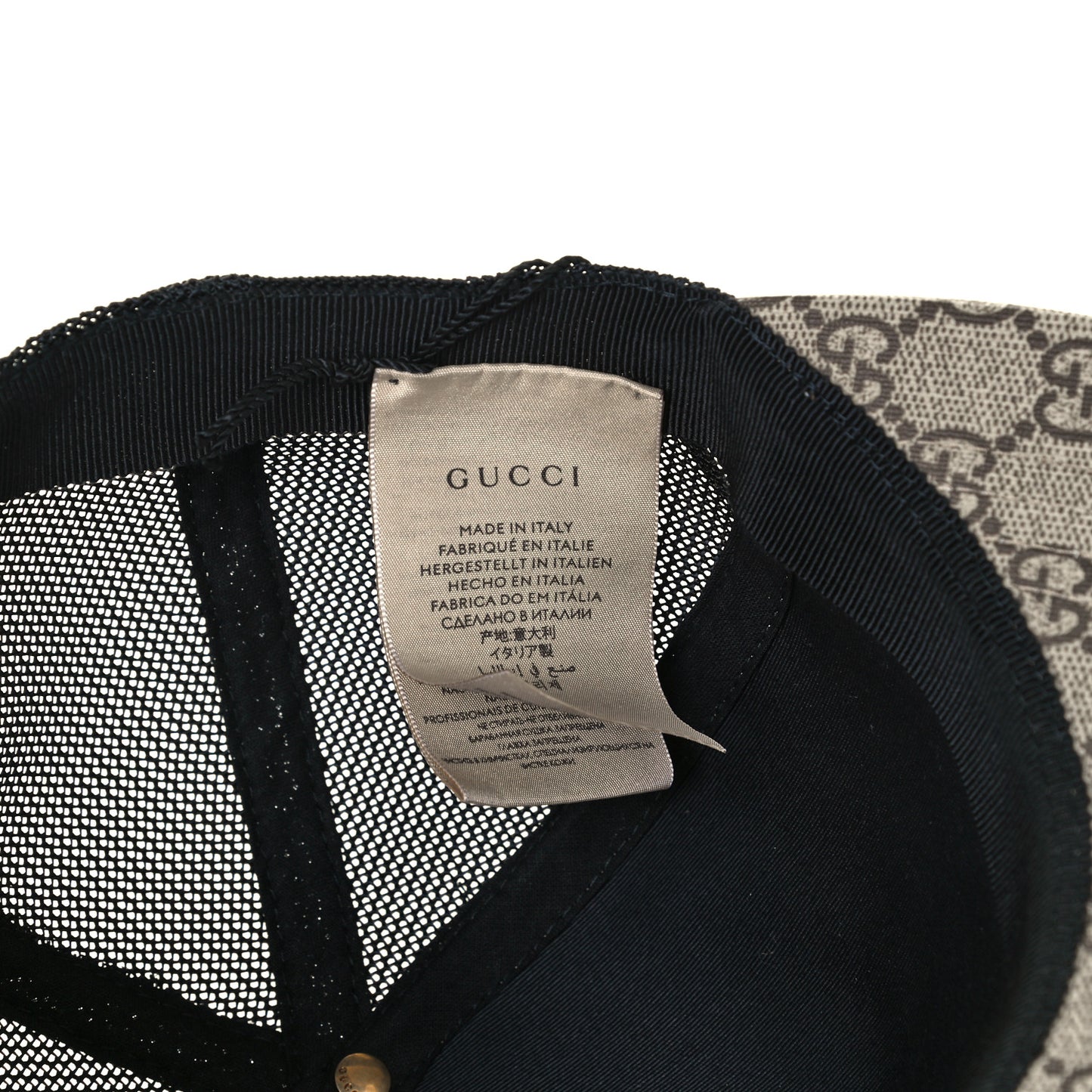GG Supreme Monogram Bee Print Baseball Hat XS Beige