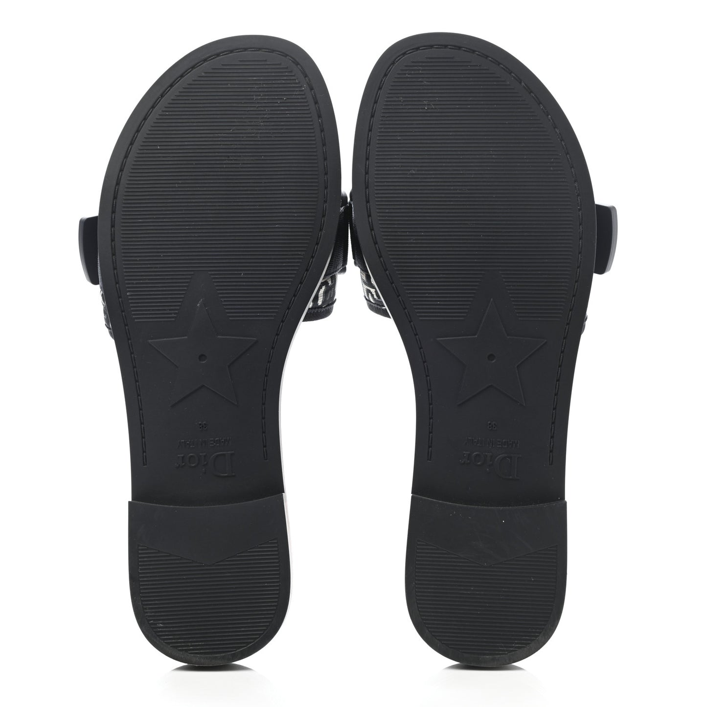 Nylon Oblique Dio(r)evolution Slide Sandals 38 Deep Blue