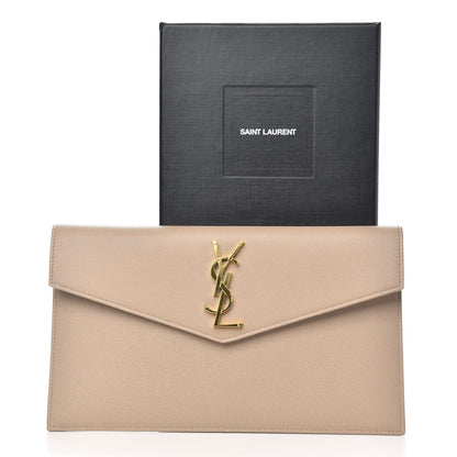 Saint Laurent Grain De Poudre Uptown Pouch Dark Beige 7 of 7