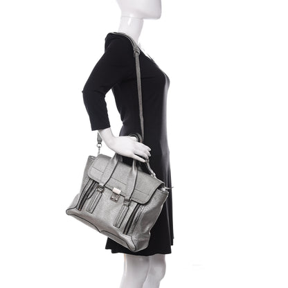 3.1 Phillip Lim 3.1 Textured Calfskin Medium Pashli Satchel Silver 2 of 16