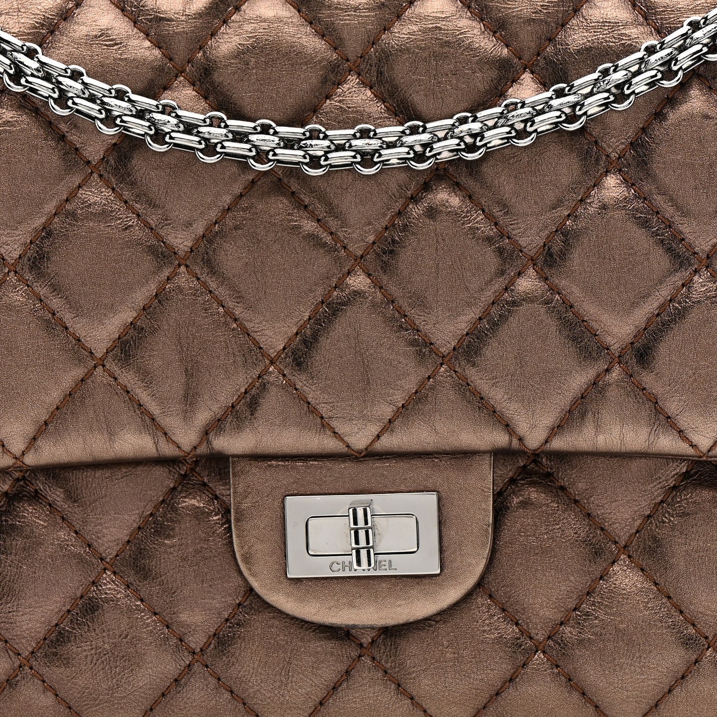 Metallic Aged Calfskin Quilted 2.55 Reissue 226 Flap Bronze