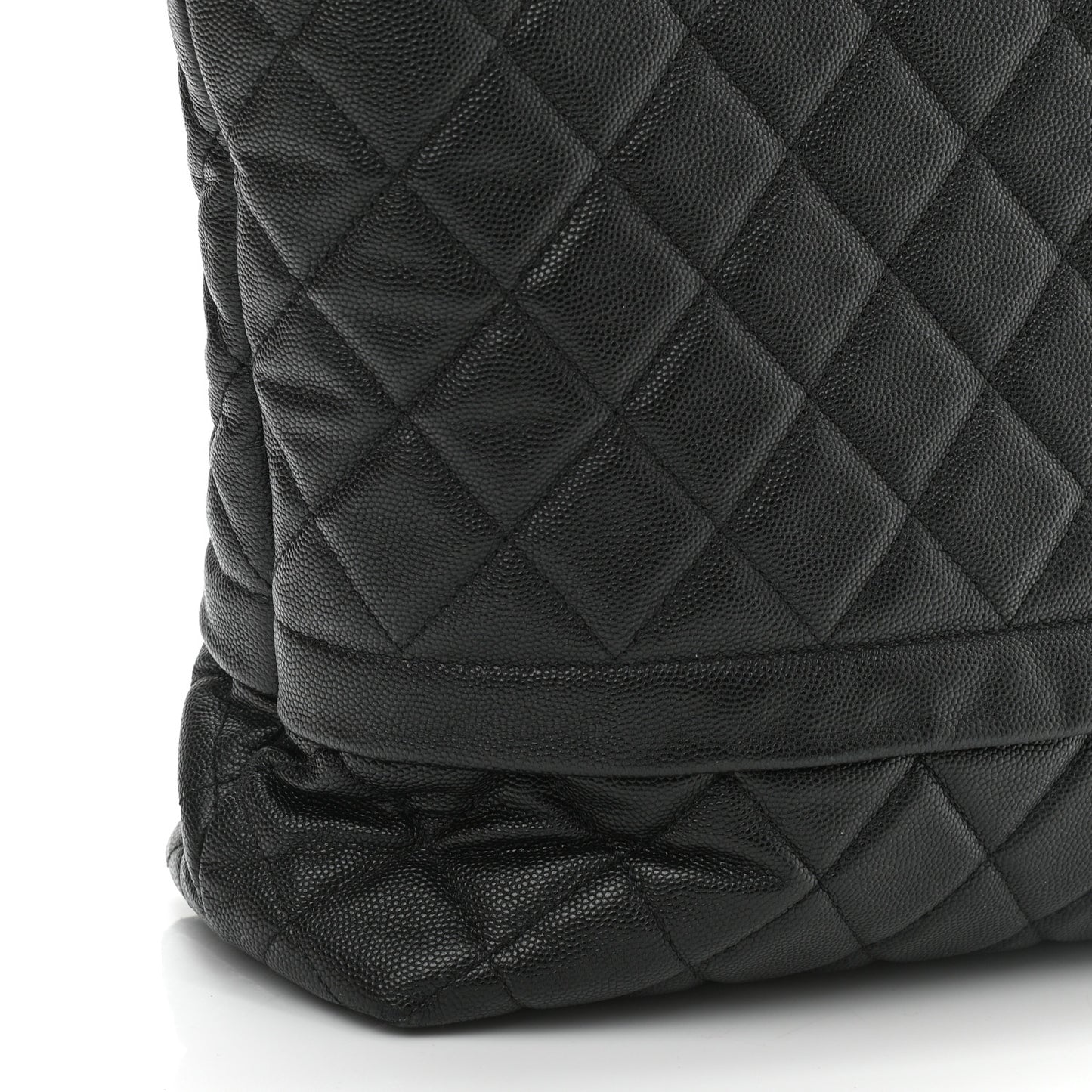 Caviar Quilted Rolled Up Tote Black