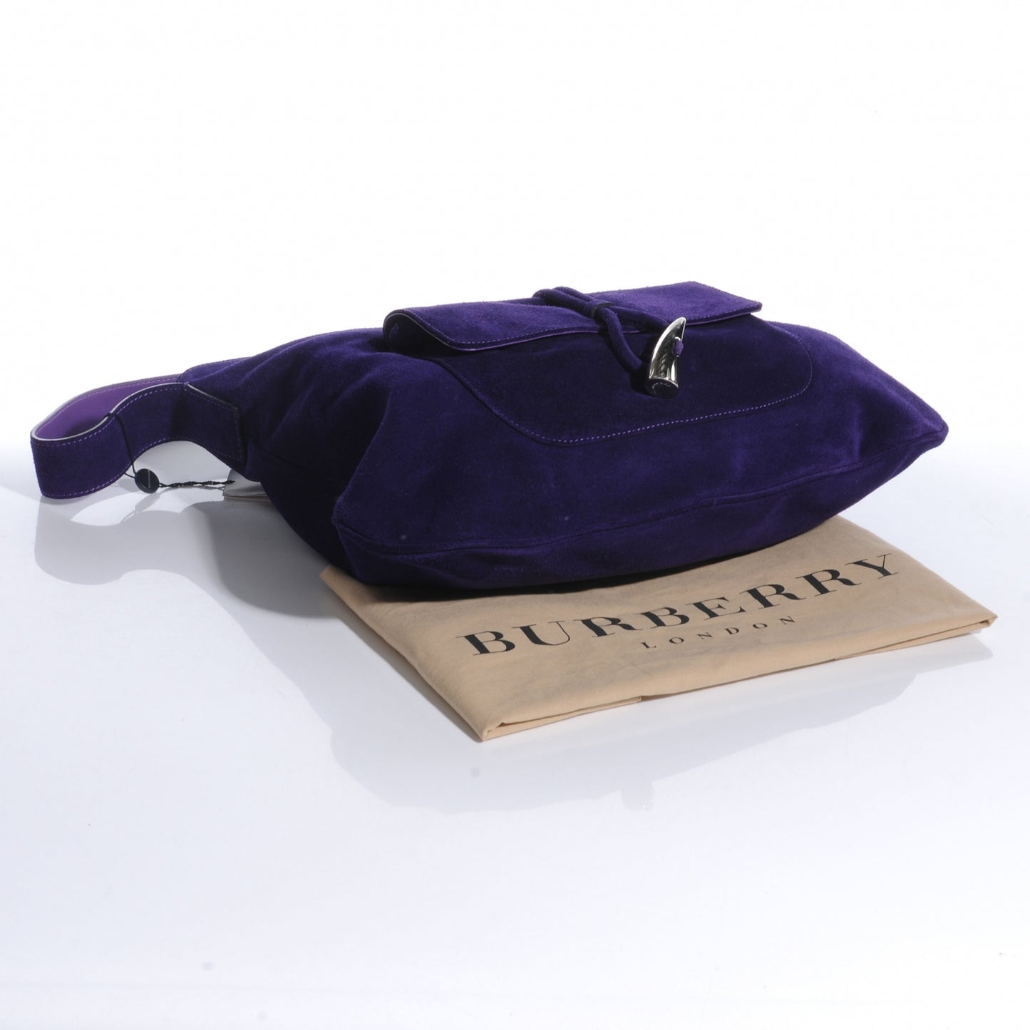 Suede Belsouk Horn Toggle Shoulder Bag Amethyst