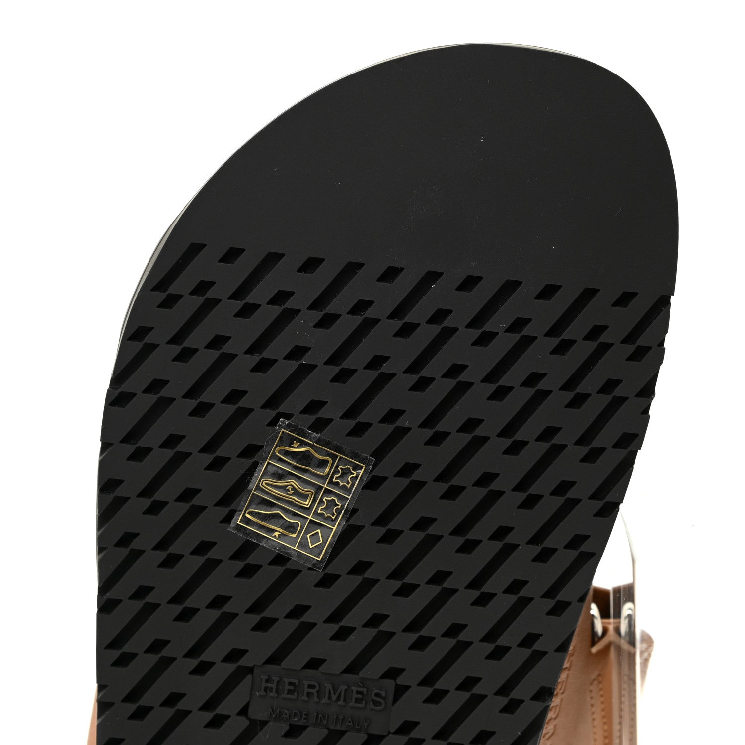 Hermes Calfskin Womens Chypre Sandals 37.5 Gold 6 of 10