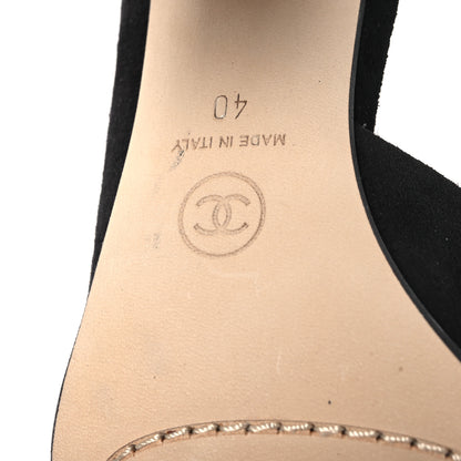 Chanel Suede Kidskin Patent Calfskin Mules 40 Black 8 of 11