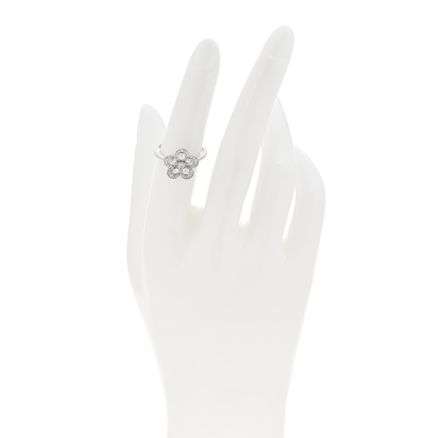 Tiffany Platinum Diamond Enchant Flower Ring 52 6 2 of 5
