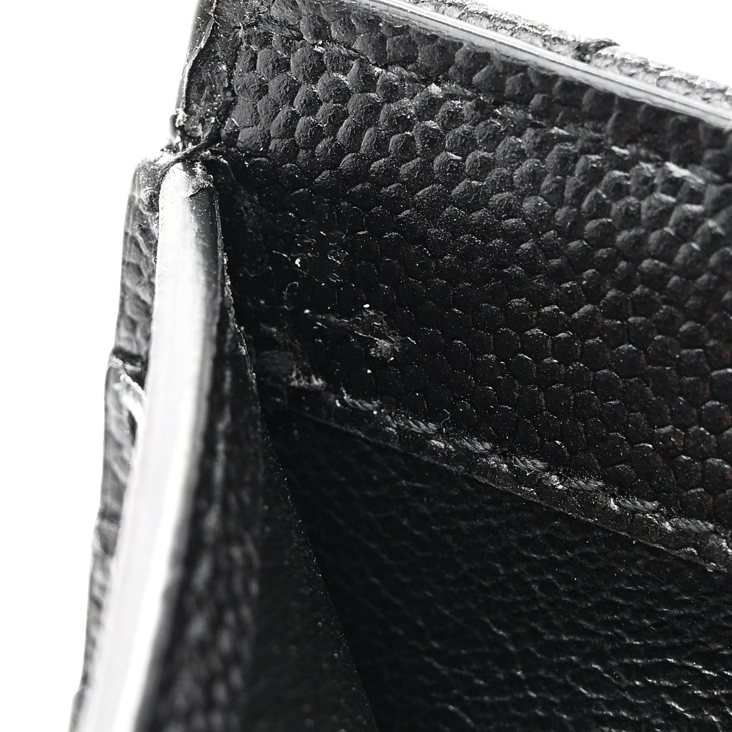 Grain De Poudre Matelasse Chevron Monogram Zipped Two-Part Wallet Black