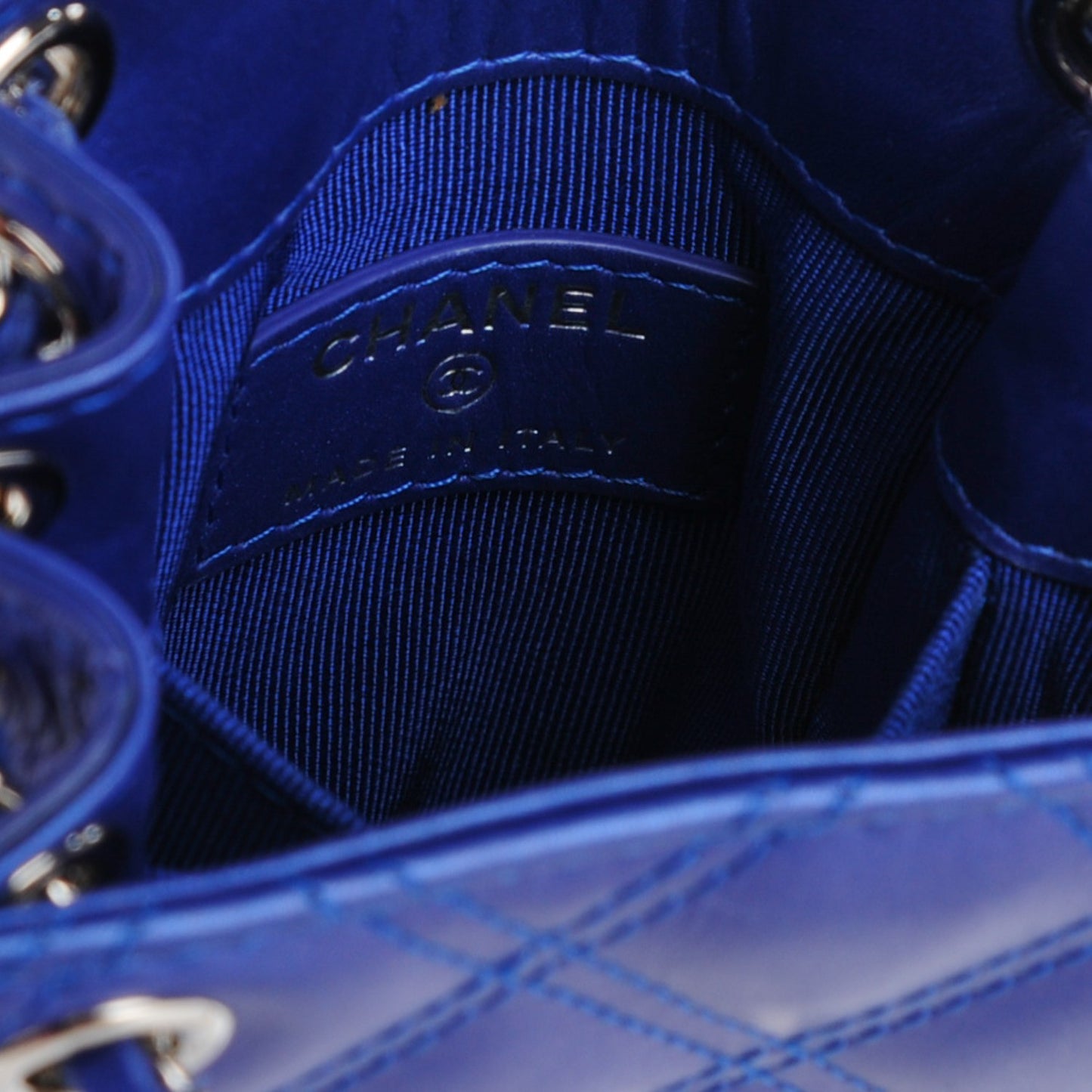 Calfskin Quilted Crossbody CC Phone Holder Blue