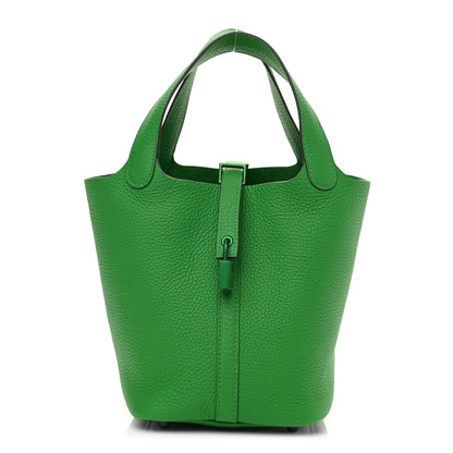 Hermes Taurillon Clemence Monochrome Picotin Lock 18 PM Bambou 1 of 11