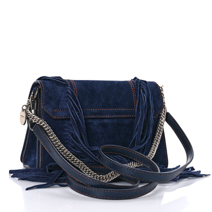 Givenchy Suede Fringe Small GV3 Shoulder Bag Blue 2 of 11