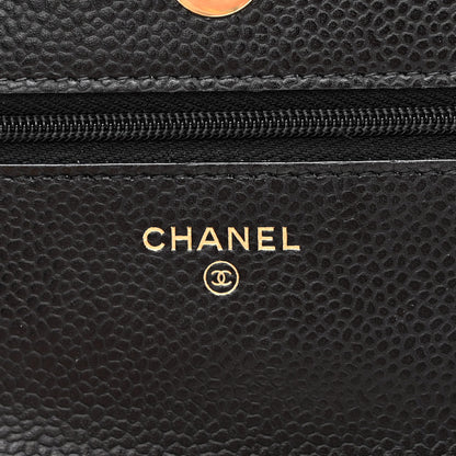 Chanel Caviar Quilted Wallet On Chain WOC Black 11 of 12