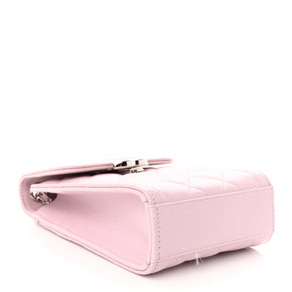 Chanel Grained Calfskin Quilted CC Box Clutch With Chain Rose 4 of 12