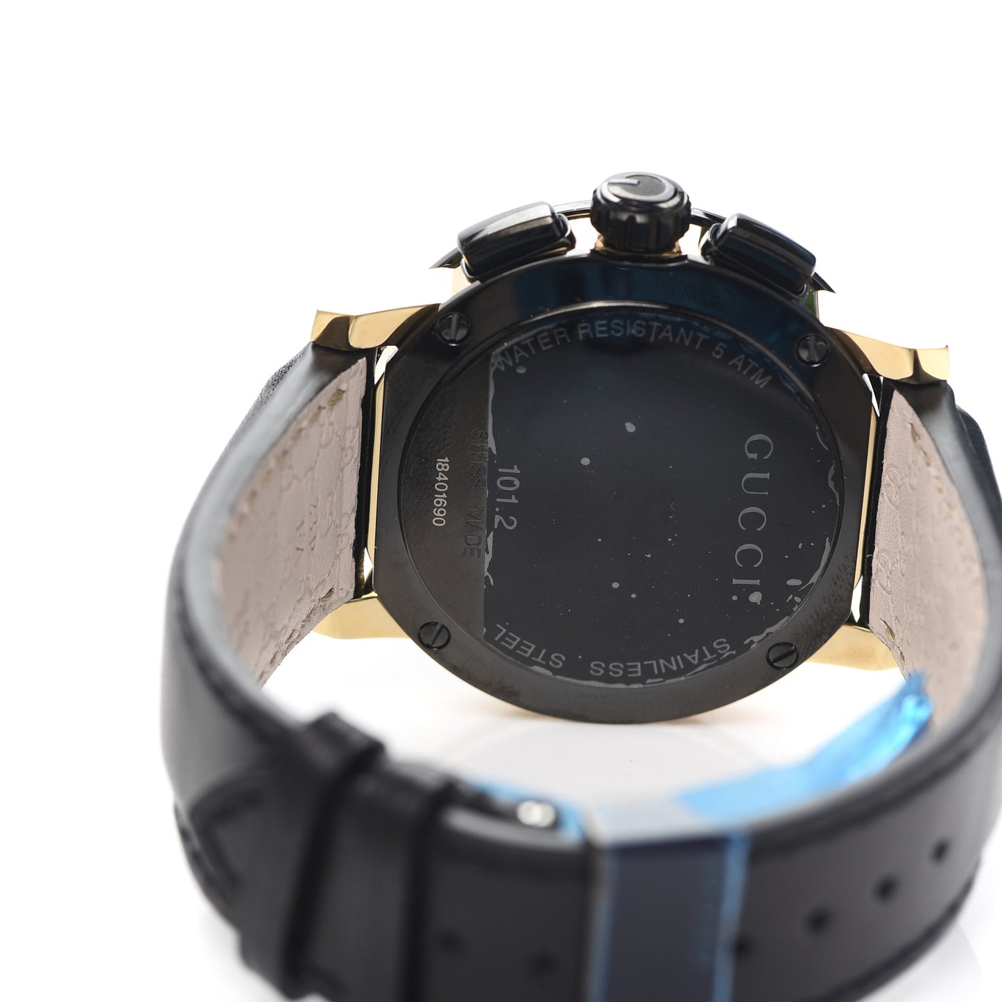 PVD Stainless Steel Calfskin 44mm G-Chrono Quartz Watch Black