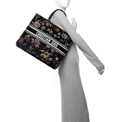 Christian Dior Canvas Jardin Botanique Embroidered Large Book Tote Black Multicolor 2 of 10