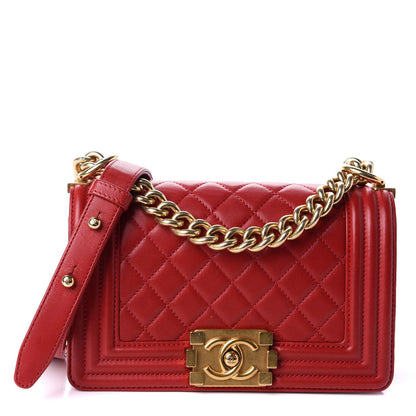 Chanel Lambskin Quilted Small Boy Flap Dark Red 1 of 12