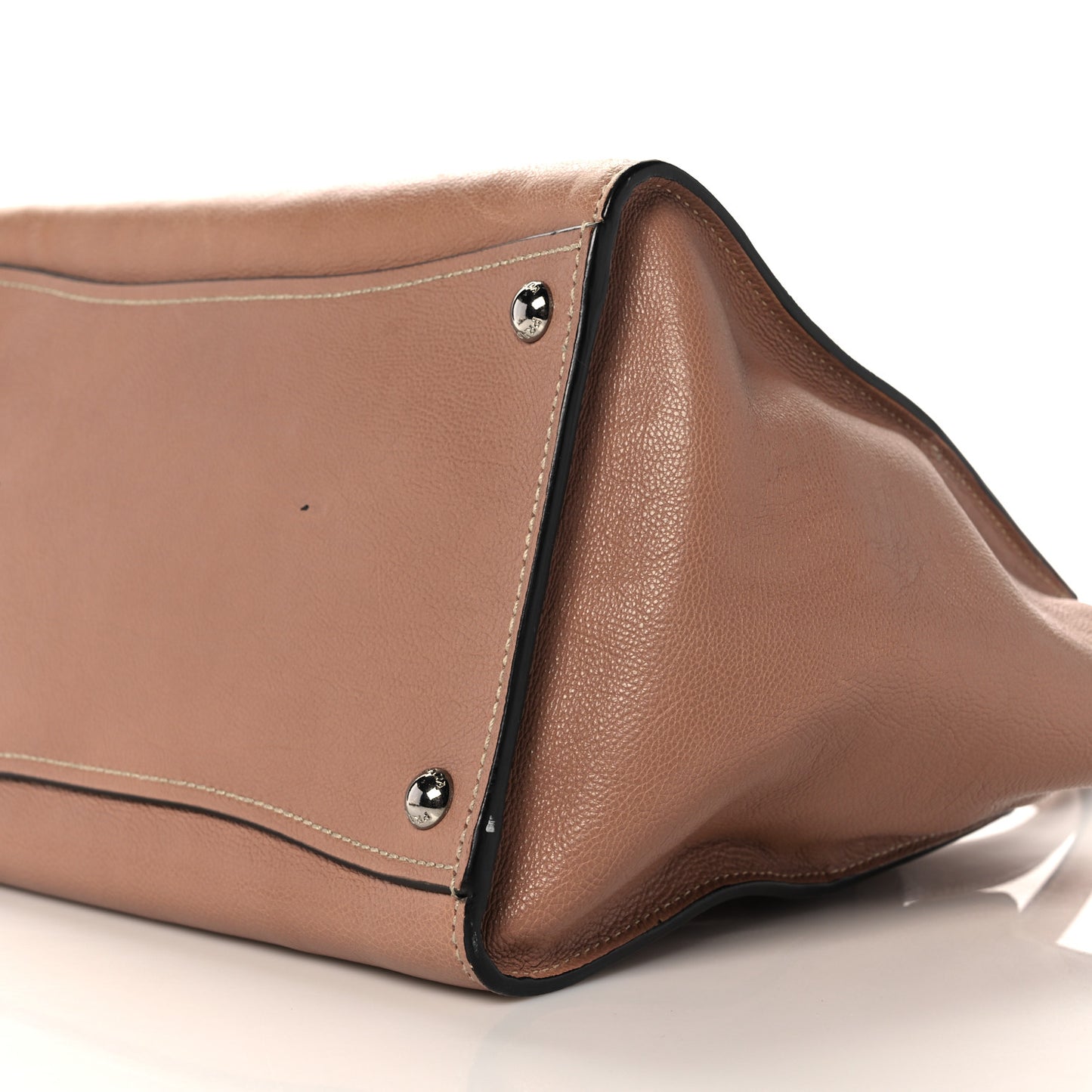 Glace Calf Twin Pocket Tote Caramel