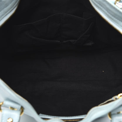 Balenciaga Chevre Gold Metallic Edge Hardware City Bleu Azur 4 of 12