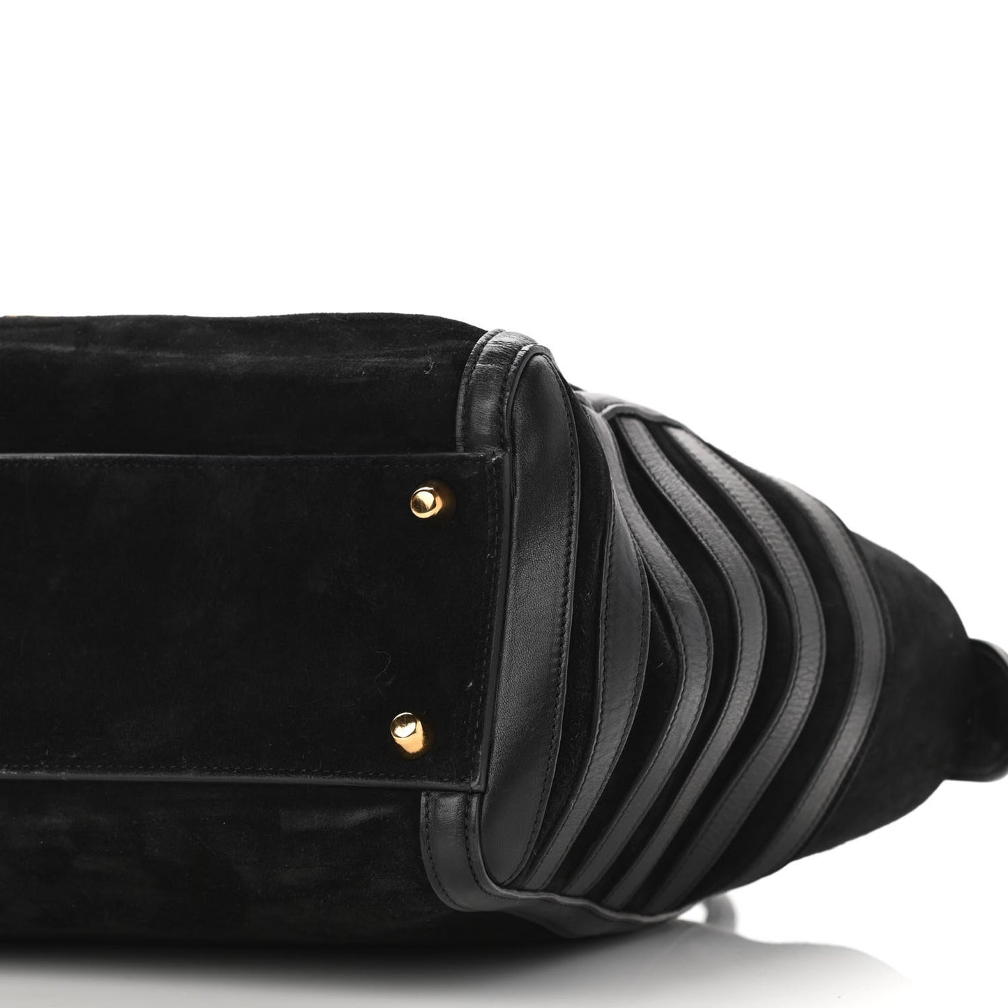 Suede Calfskin Farida Bowler Bag Black