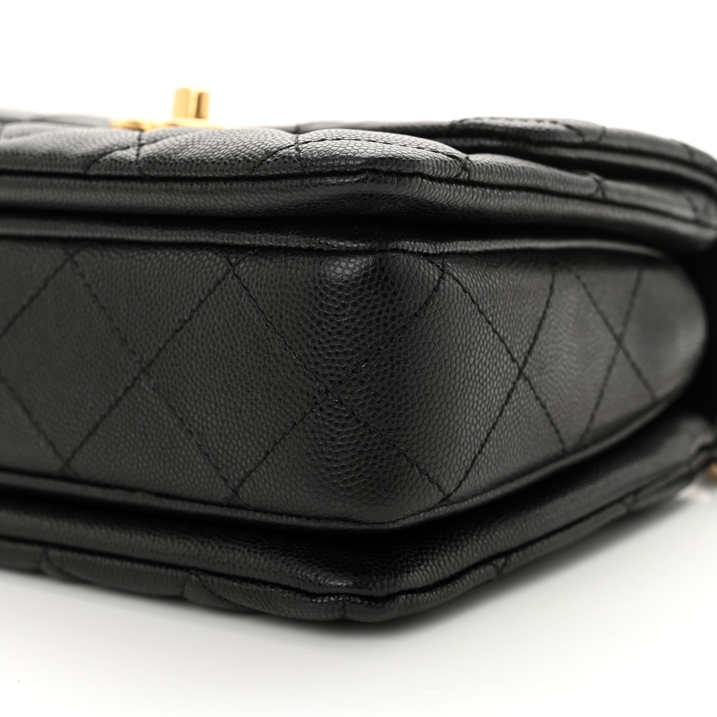 Caviar Quilted Mini Coco First Flap Black