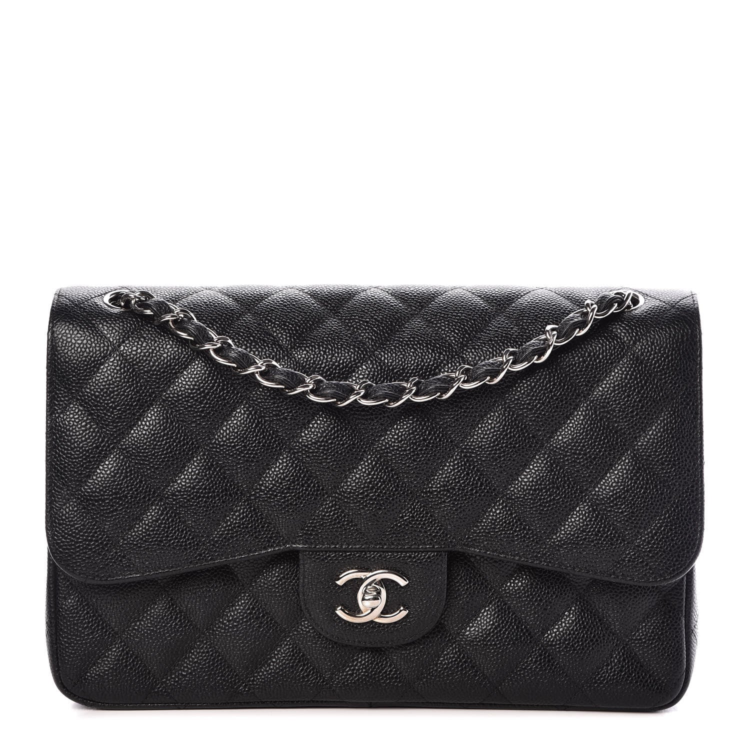 Chanel Caviar Quilted Jumbo Double Flap Black 1 of 10