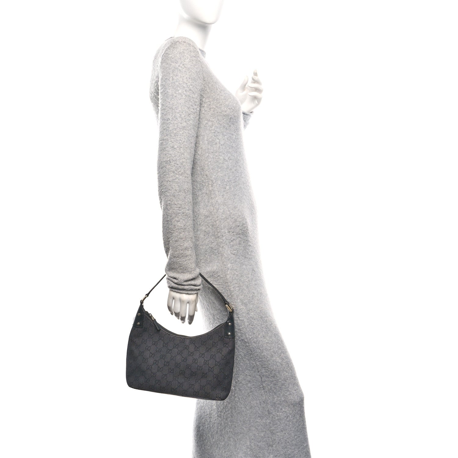 Gucci Nylon Monogram Small Hobo Black 2 of 11