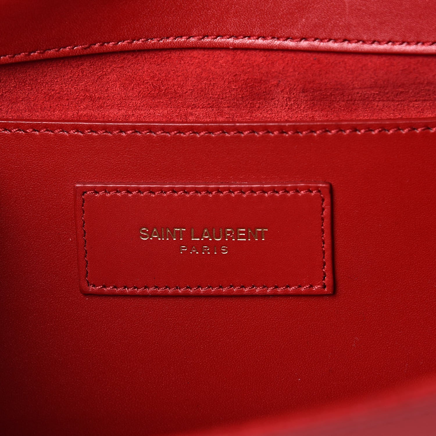 Saint Laurent Calfskin Monogram Cassandre Clutch Rouge Orient 6 of 13