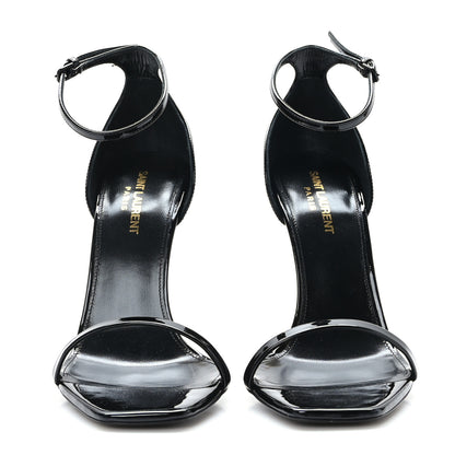 Saint Laurent Patent Calfskin Opyum 110 Sandals 40 Black Gold 2 of 7