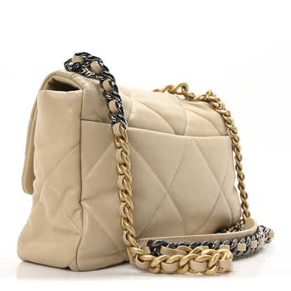 Chanel Lambskin Quilted Large Chanel 19 Flap Beige 3 of 11