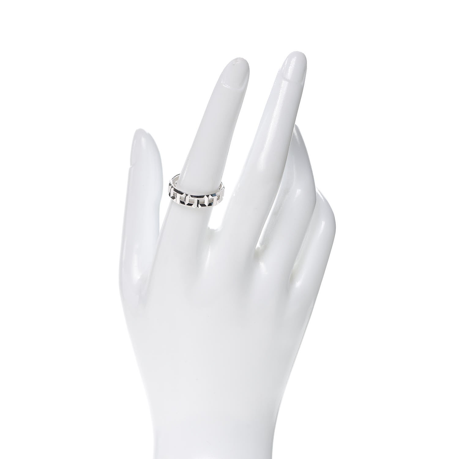 Tiffany 18K White Gold T True Wide Ring 57 8 2 of 5