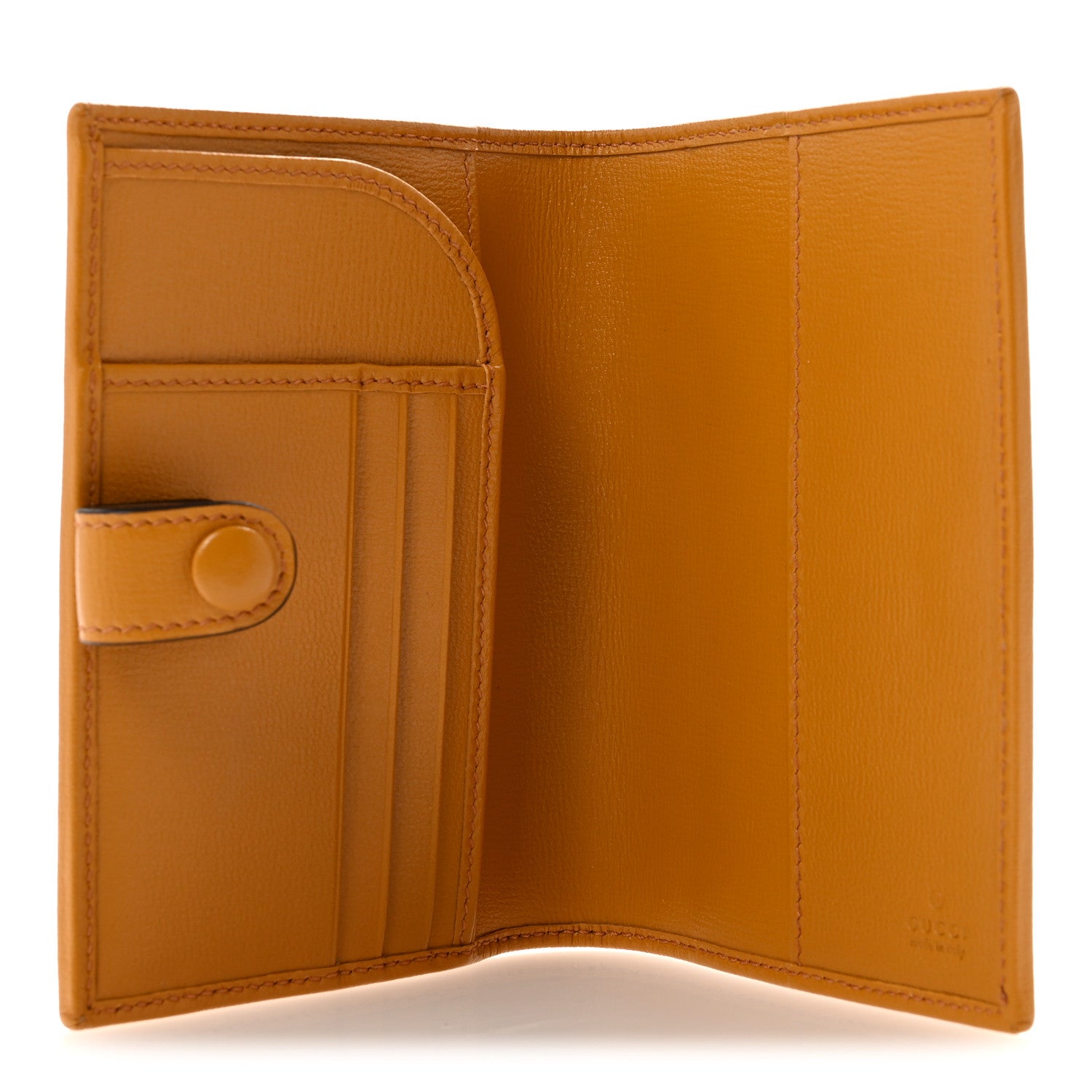 Gucci GG Supreme Monogram Textured Calfskin Retro Interlocking G Passport Case Beige Yellow 5 of 8