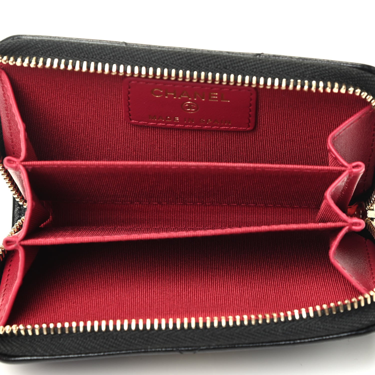 Chanel Lambskin Quilted Chanel 19 Zip Around Coin Purse Wallet Black 3 of 3