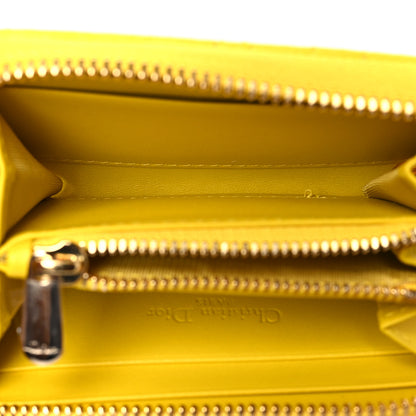 Christian Dior Lambskin Cannage Small Lady Dior Voyageur Coin Purse Yellow 5 of 8