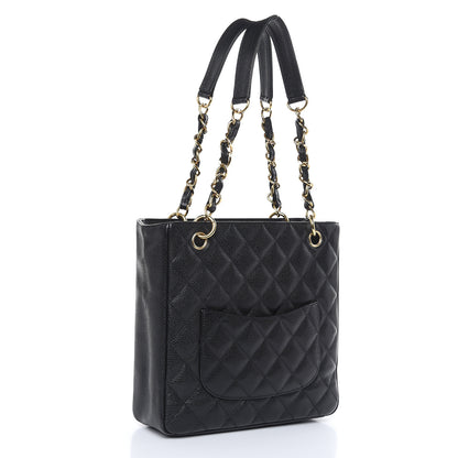 Chanel Caviar Quilted Petit Shopping Tote PST Black 3 of 17