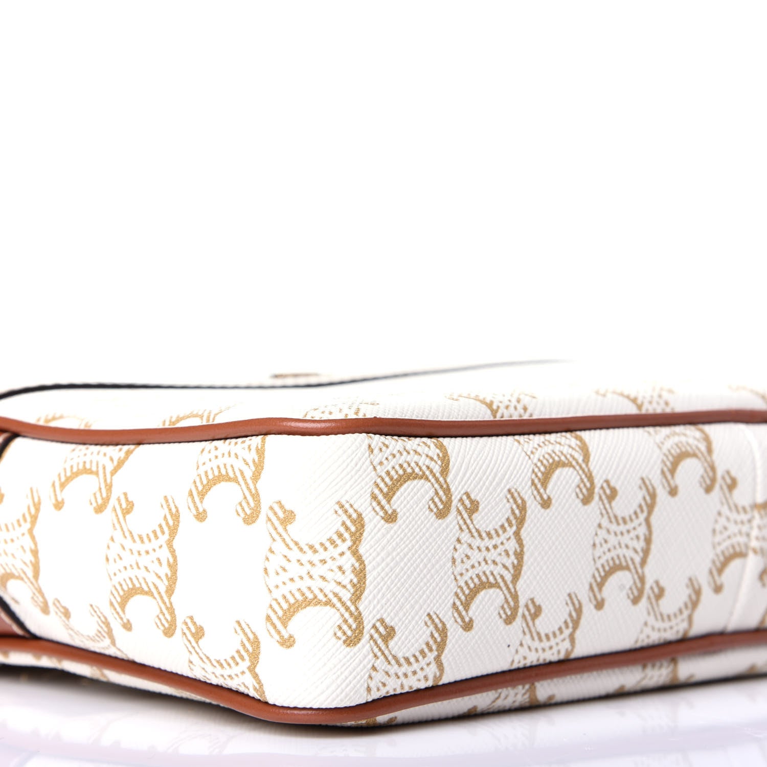 Celine Calfskin Triomphe Canvas Small Patapans White 8 of 9