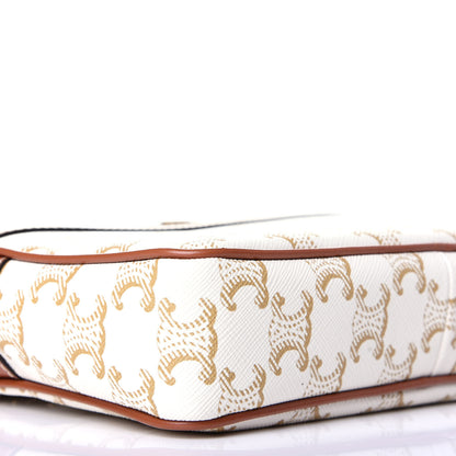 Celine Calfskin Triomphe Canvas Small Patapans White 8 of 9