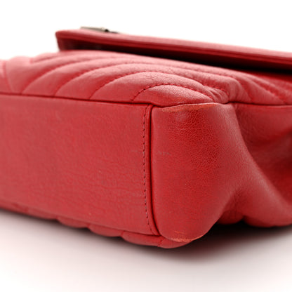 Saint Laurent Sheepskin Matelasse Chevron Monogram Medium College Bag Rouge 11 of 16