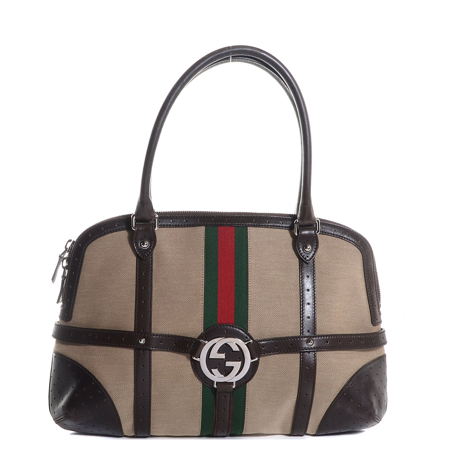 Canvas Web GG Reins Bag Brown