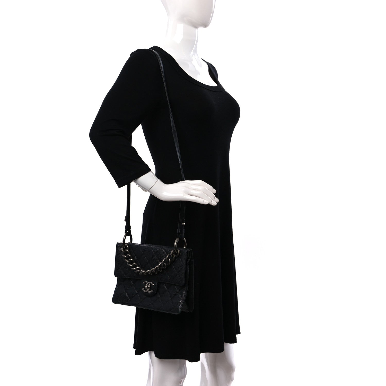 Chanel Caviar Quilted Medium Retro Class Flap Black 2 of 9