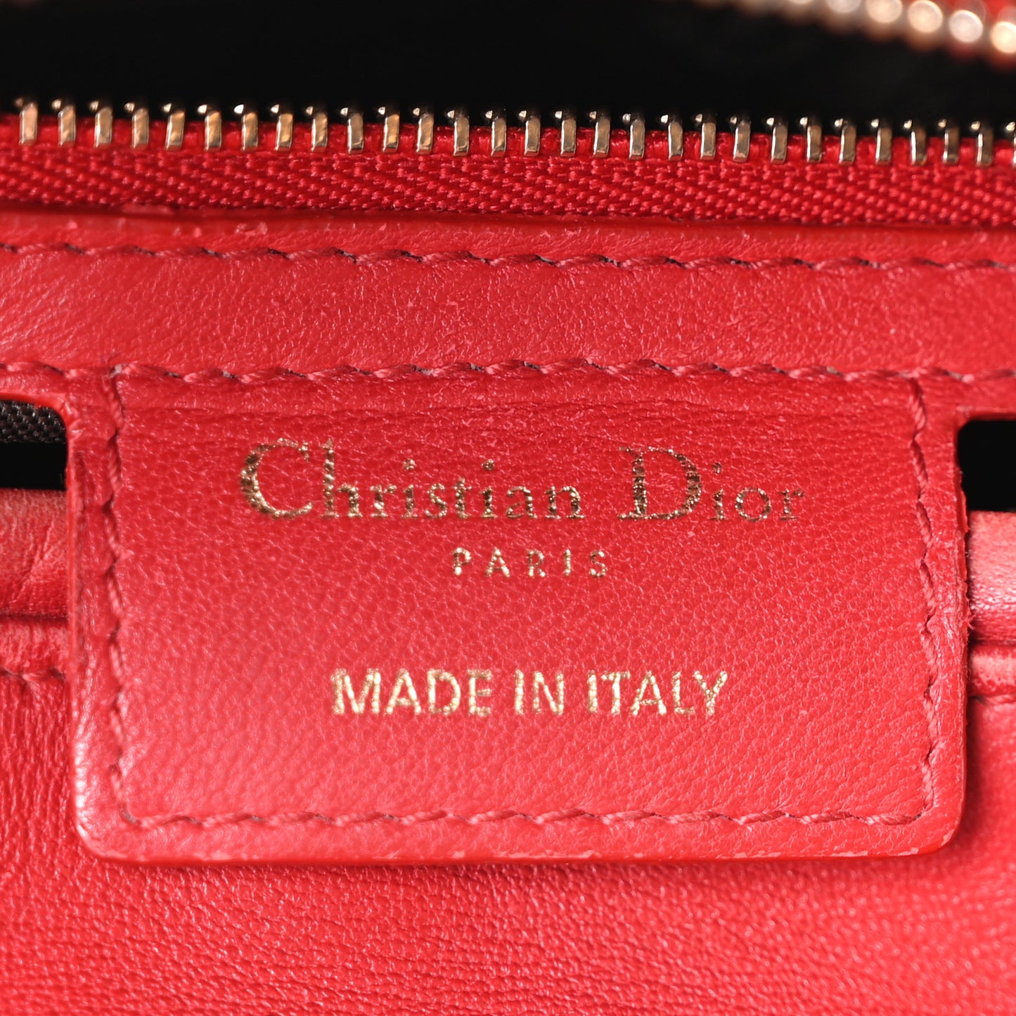 Lambskin Cannage Large Lady Dior Red