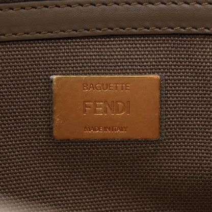 Fendi Canvas Vitello King FF Embroidered Baguette Nuvola 6 of 11