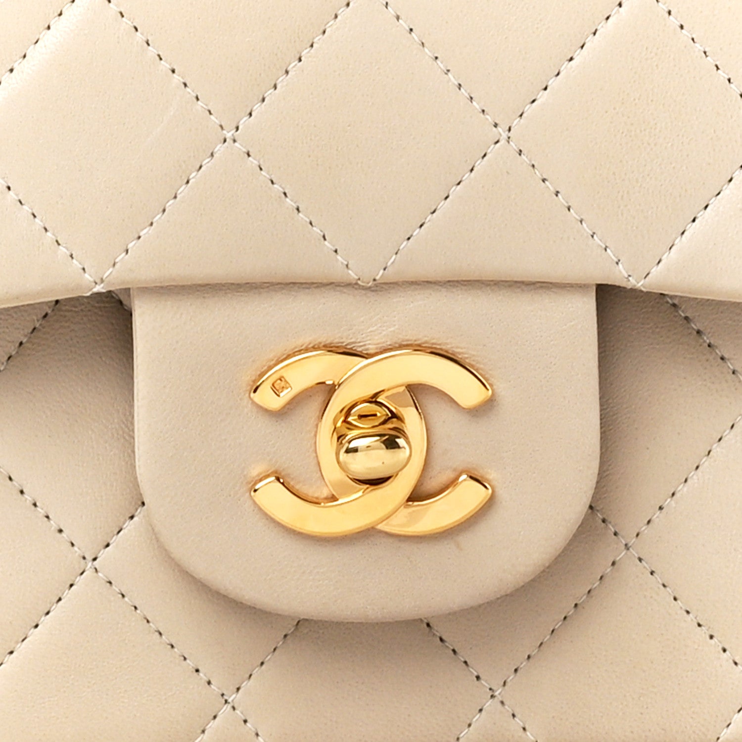 Chanel Lambskin Quilted Medium Double Flap Beige 9 of 11